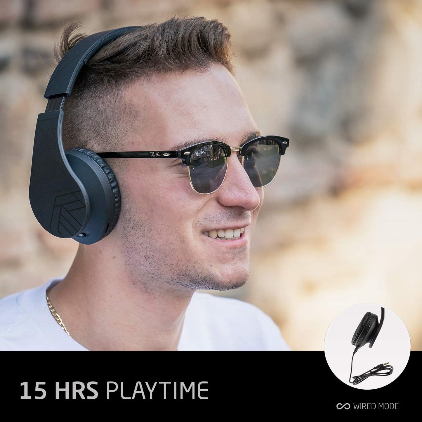 Bluetooth Over-Ear Kopfhörer, Kabellos & Faltbar, Black