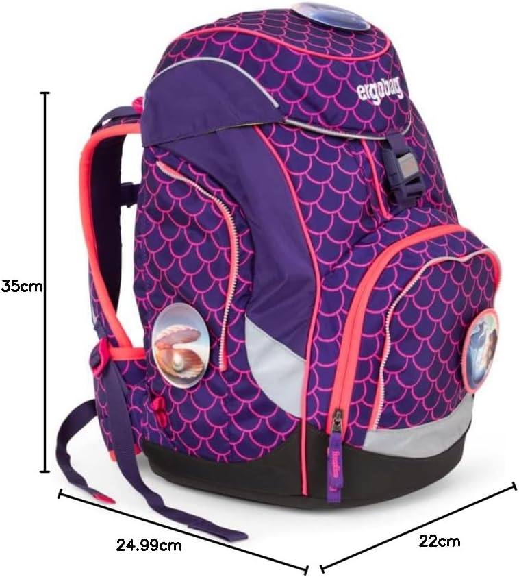 Schulrucksack-Set, 20 Lang Pinke Wellen