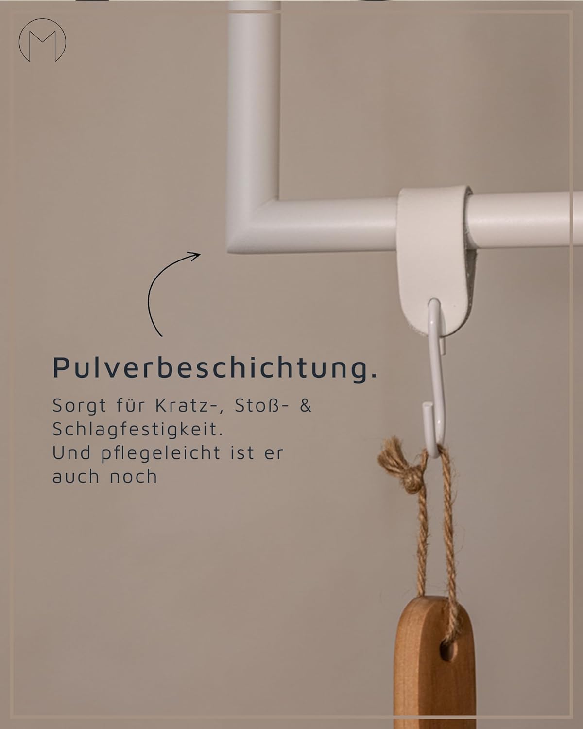 Handtuchhalter TENSI zur Deckenmontage (80x50 cm), Cashew/Eckig 80x50cm