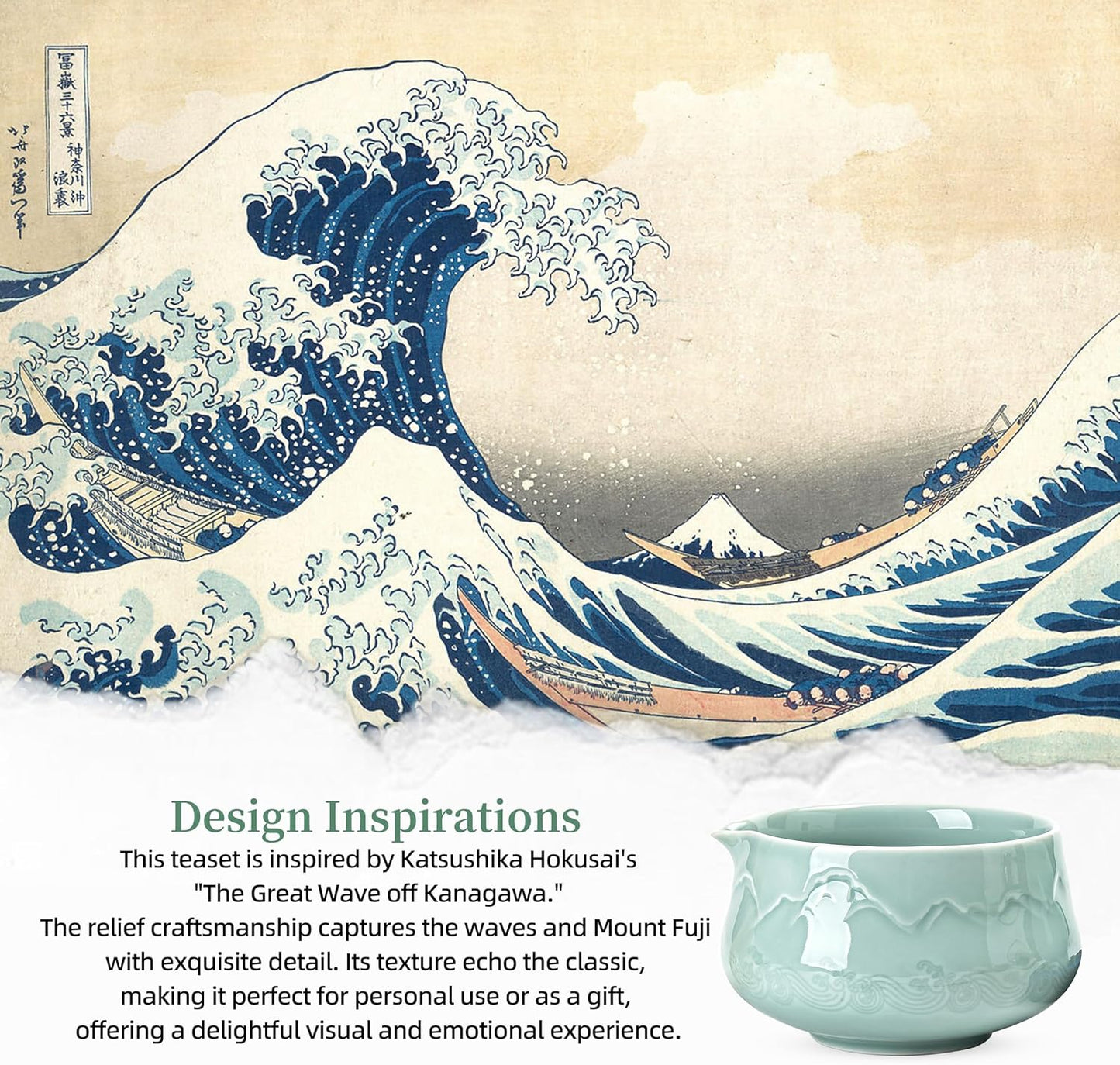 9-teiliges Matcha Teeset, 9Stück/Set, Schüssel-Set + 2 Tassen Celadon Blau++