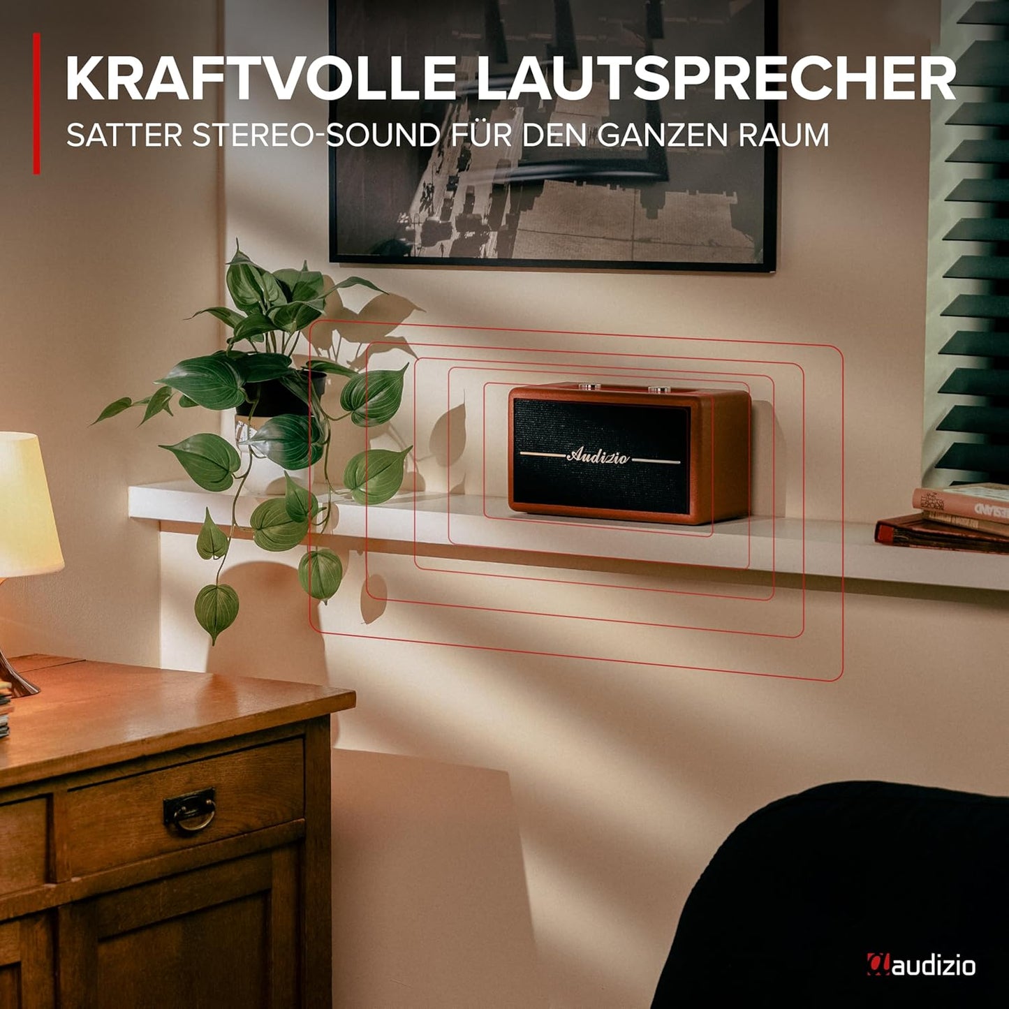 Leder Vintage DAB+ Radio, Braun