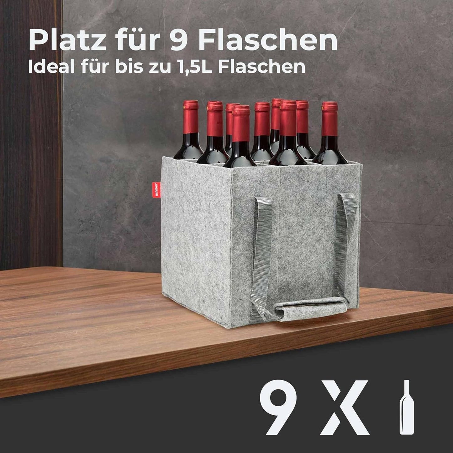 Flaschentasche, Für 9 Flaschen