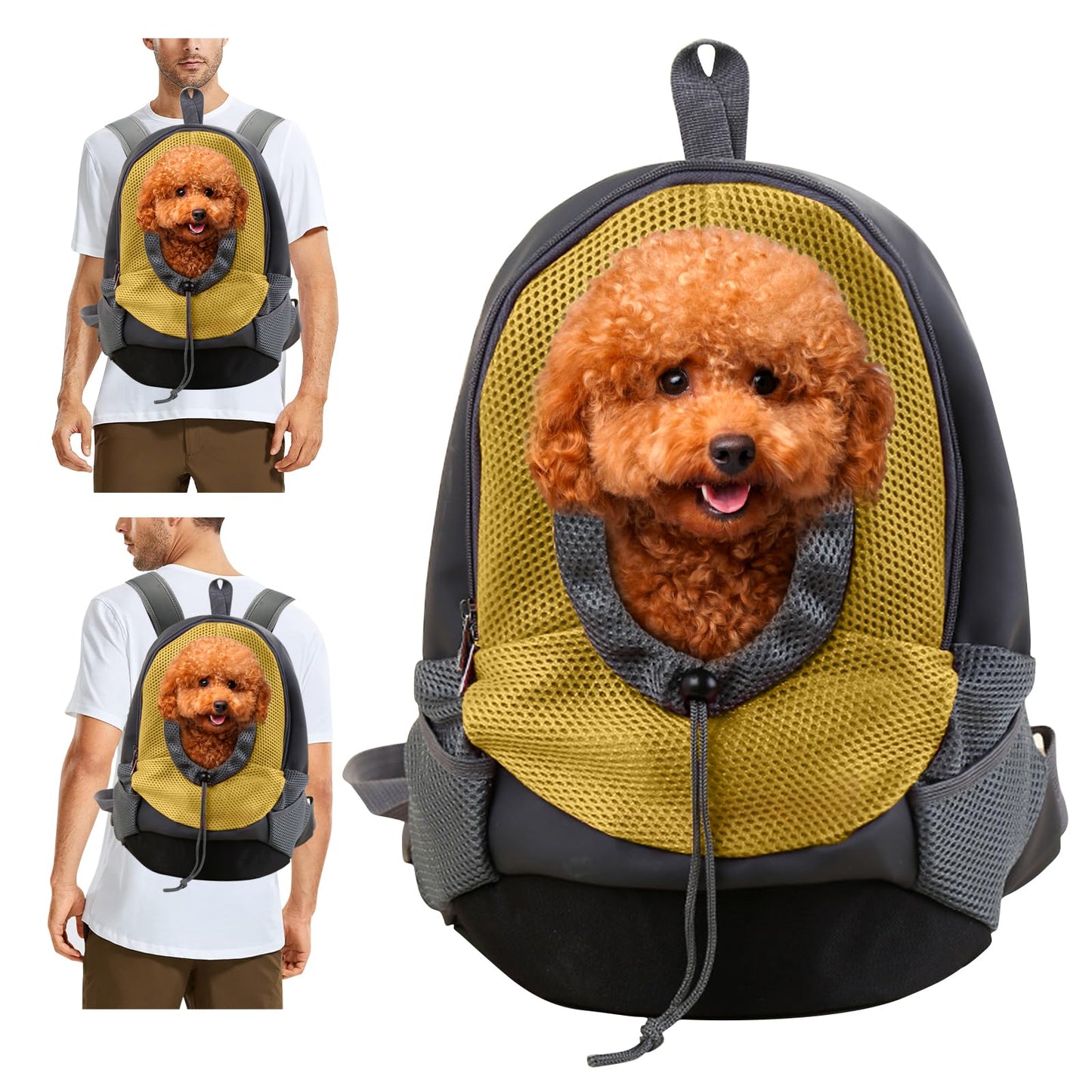 Rucksack für kleine Hunde Transporttasche, M Gelb