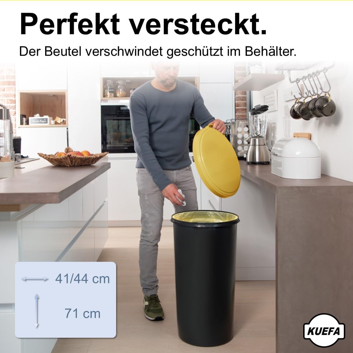 Müllsackständer, 60 Liter, Gelb