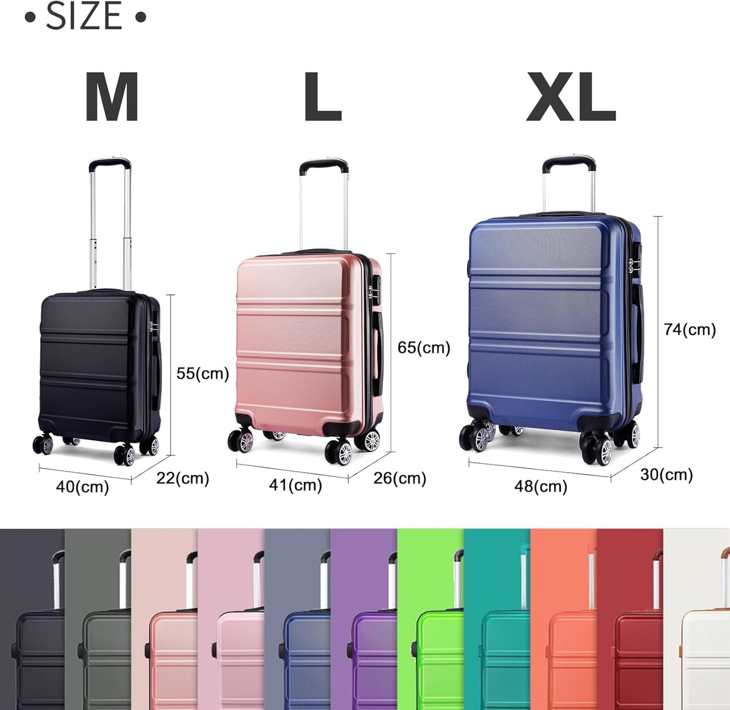Reisekoffer für Handgepäck, Pink M (55cm)