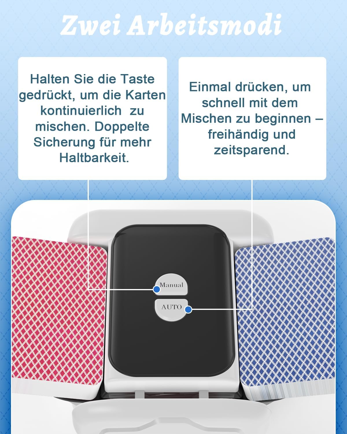 Elektrische Kartenmischmaschine ‎TX-666 für 2 Kartendecks, Schwarz