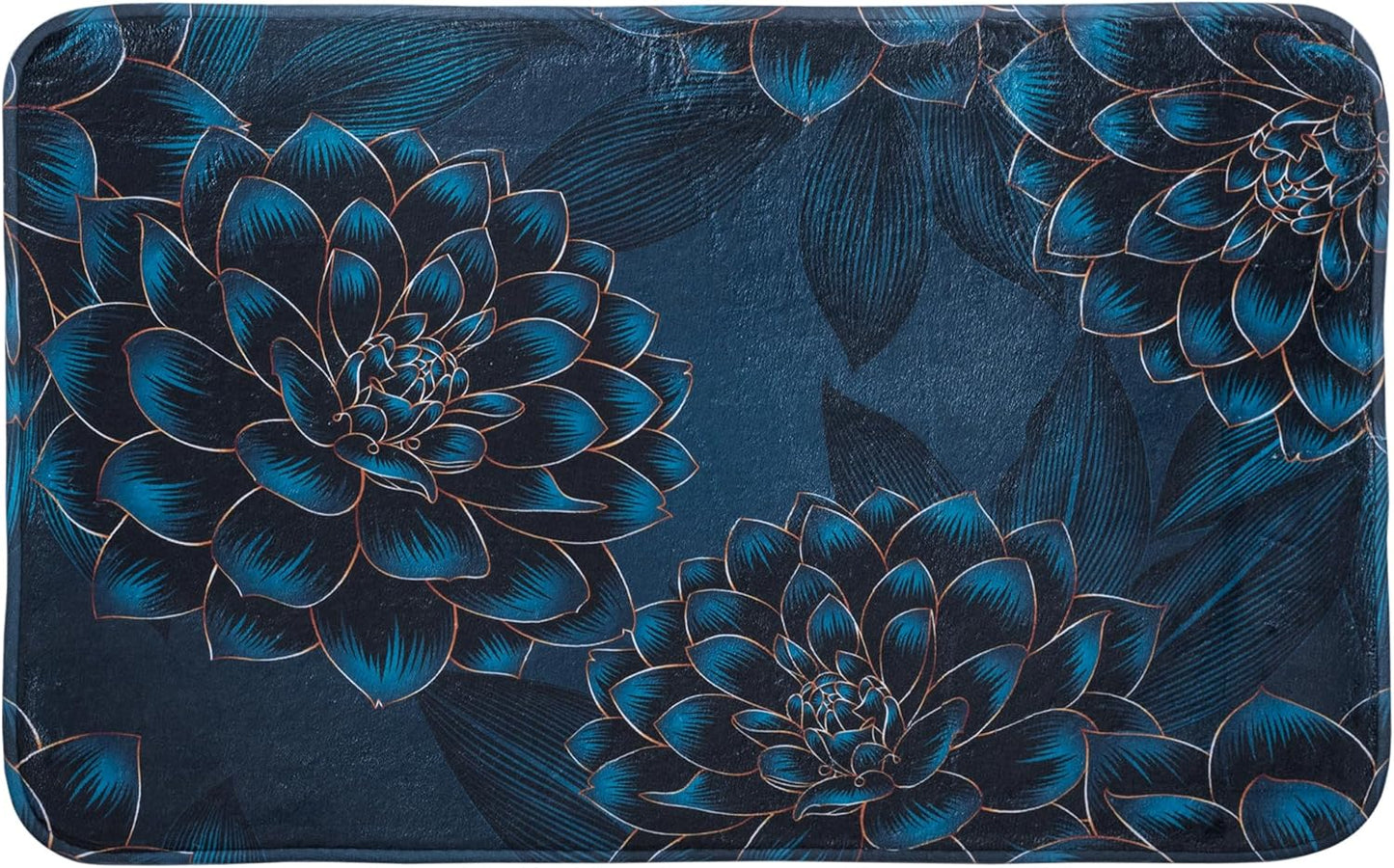 Rutschfester Badteppich, Dahlien 50 x 80 cm (Rechteckig)