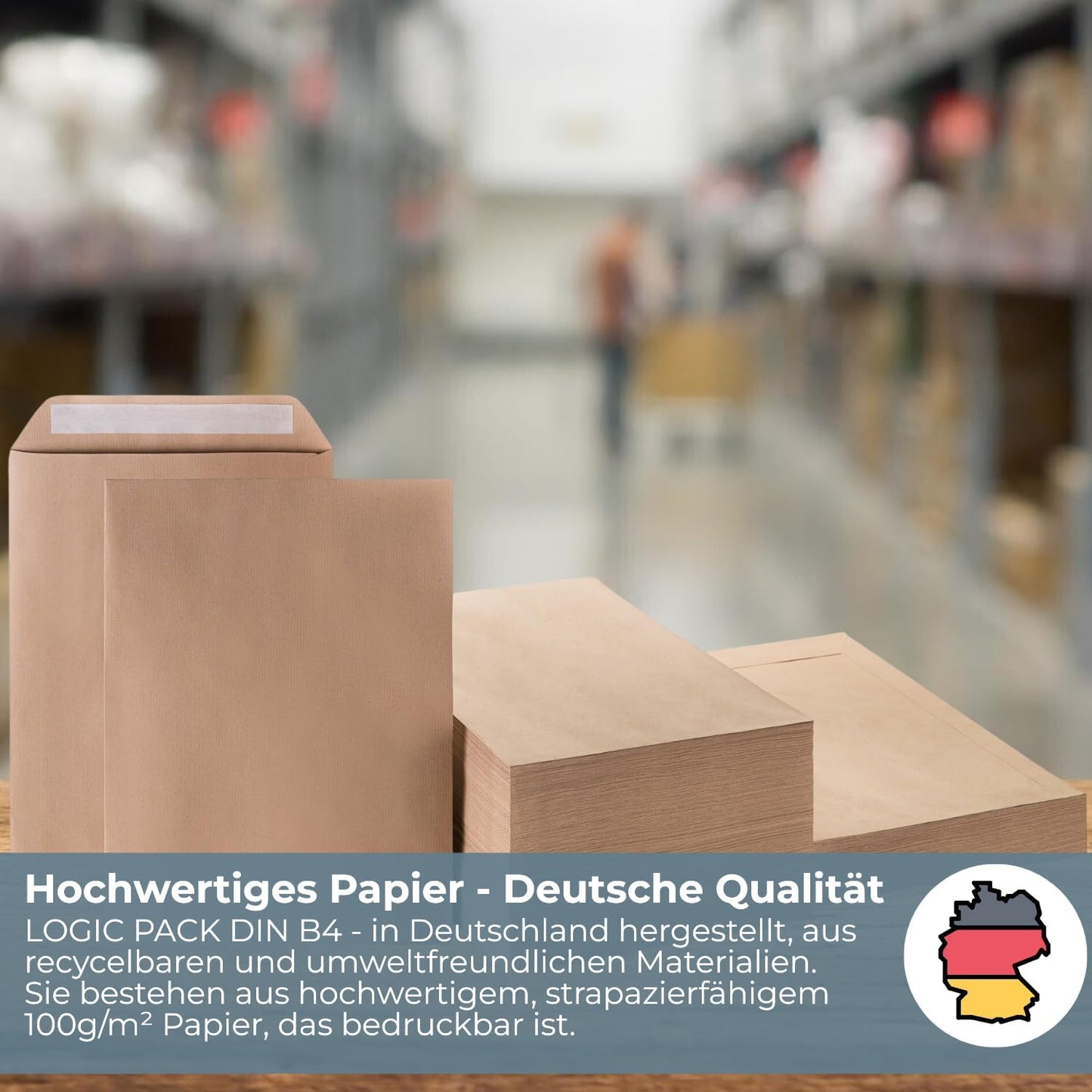 Versandtaschen B4 für A4 Dokumente, 100 Stück, 100 Stück Braun B4