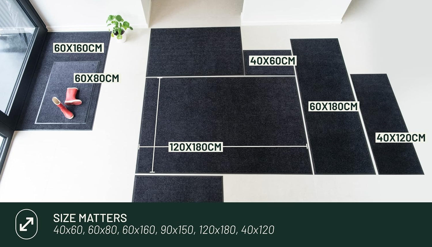 Rutschfeste Schmutzfangmatte (60x80 cm), 60 x 80 Cm Opticlean Braun