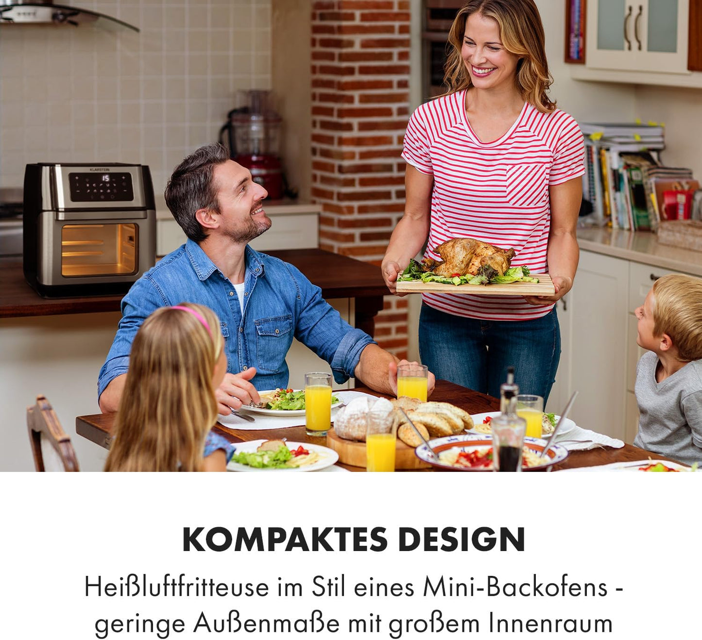 AeroVital Fry Heissluftfritteuse, Schwarz/Silber