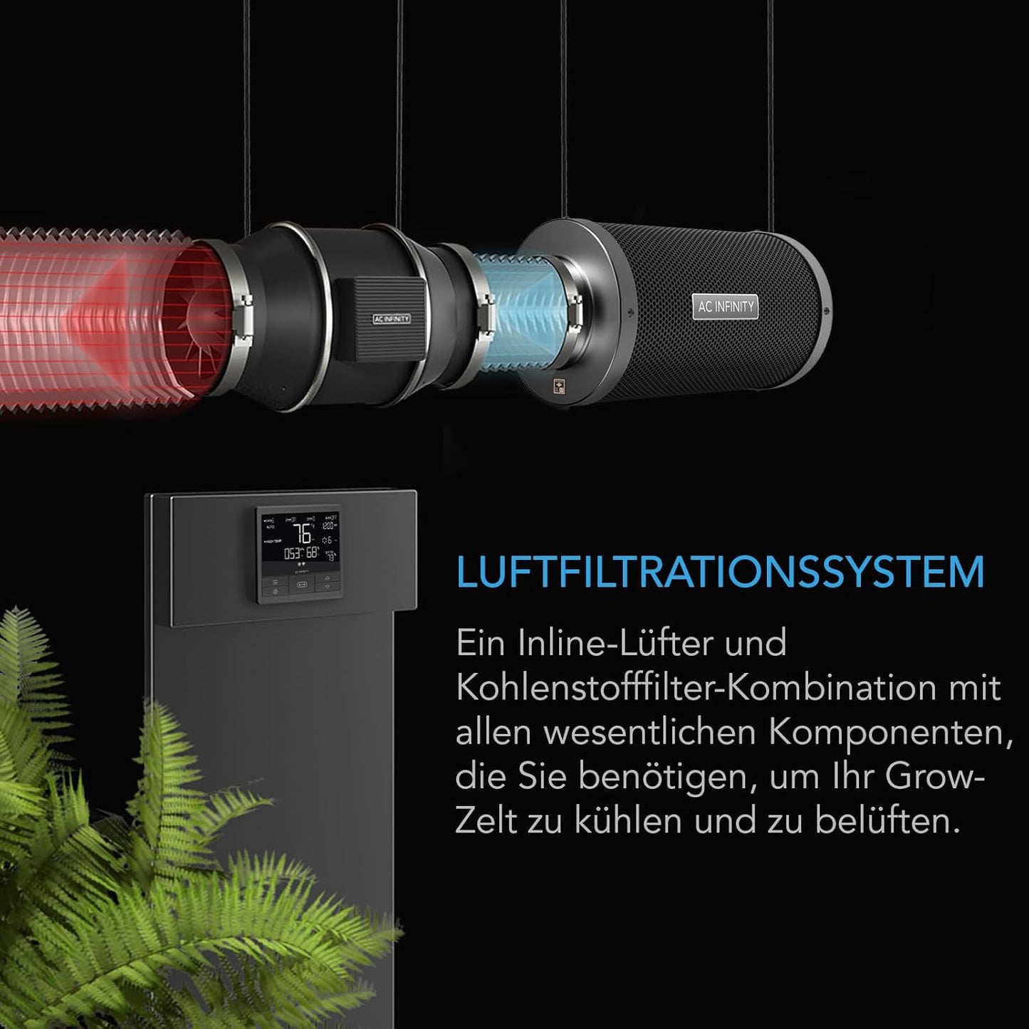 Air Filtration PRO Kit 100 mm mit WiFi-Steuerung, 4-Inch PRO