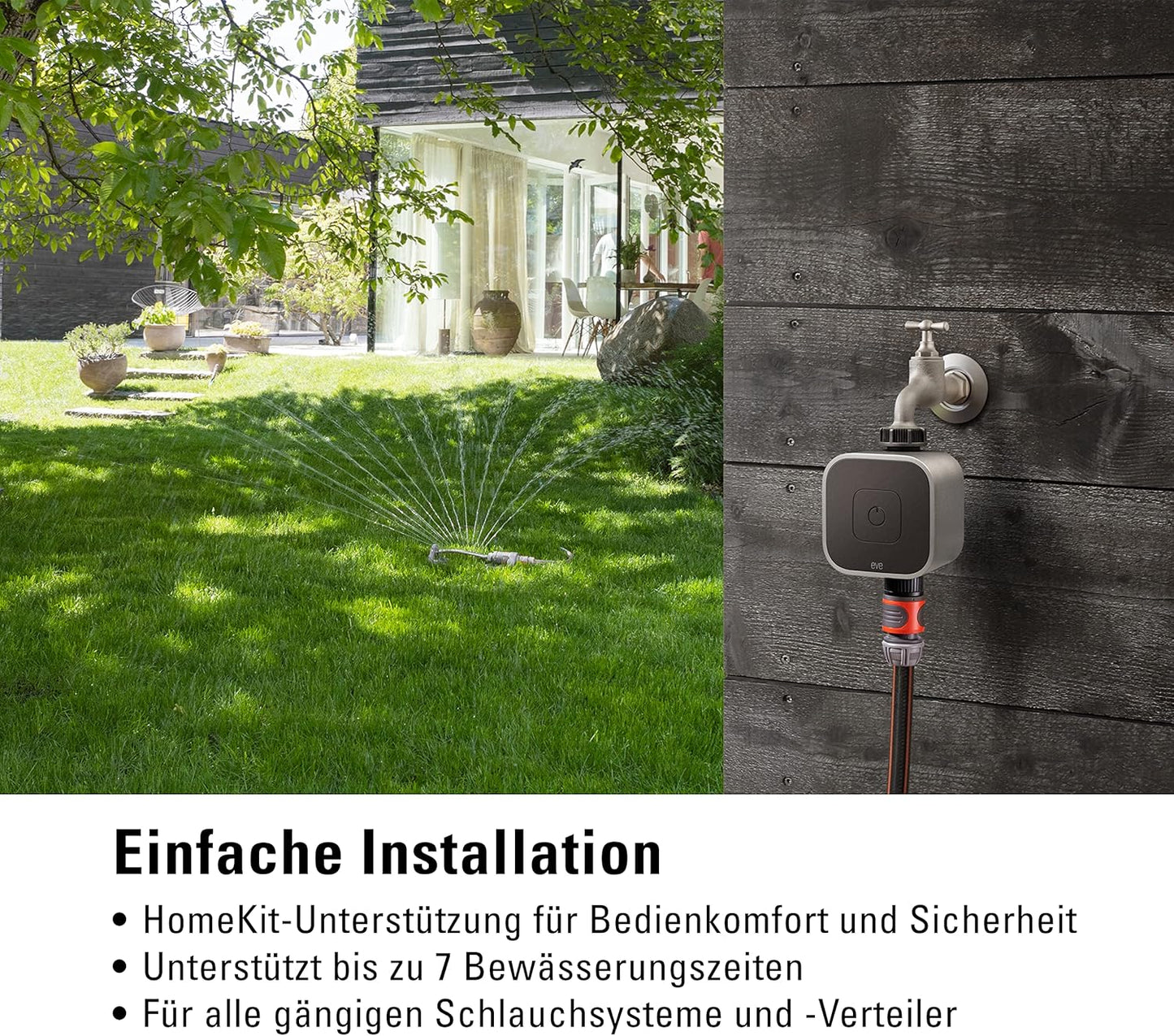 Smarte Bewässerungssteuerung per App (Eve Aqua), Eve Aqua (Apple Home)