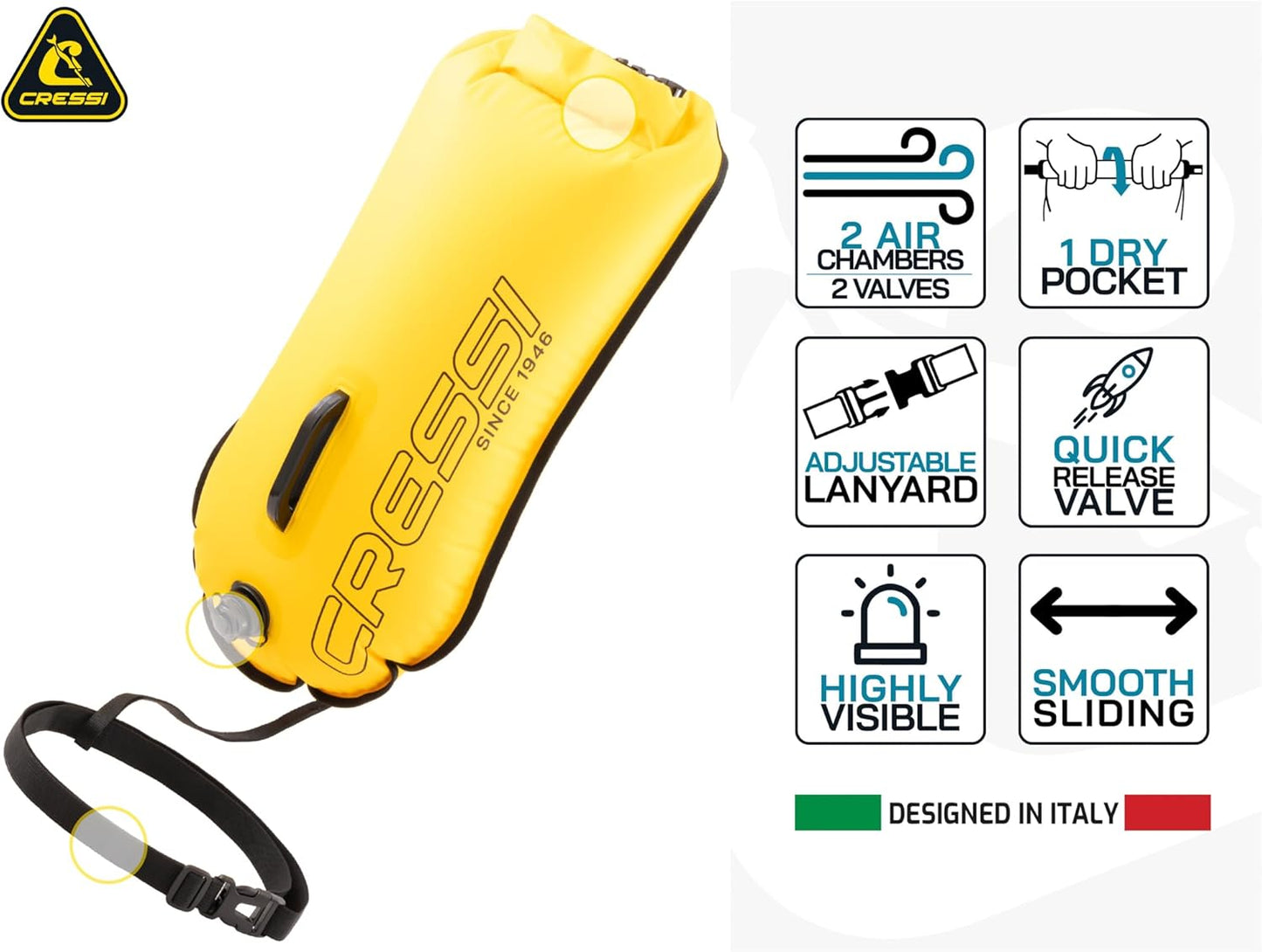 Glide Pro Schwimmboje 28L, Gelb Pro Swim Buoy