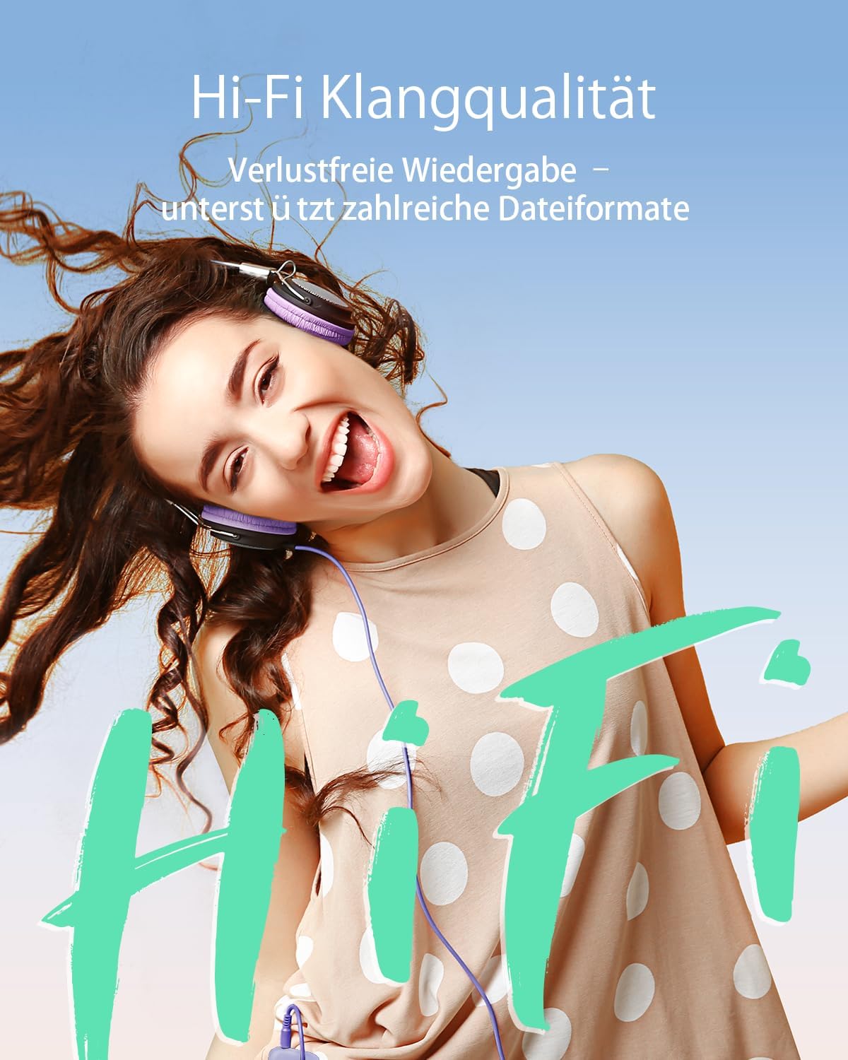 MP3-Player YM03 mit Bluetooth und HiFi-Klangqualität, Lila