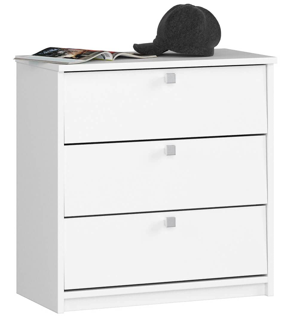 Schuhschrank mit 3 Klapptüren, Weiss
