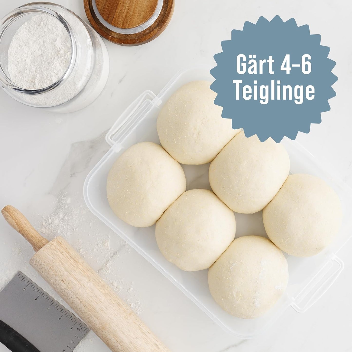 2er-Set Gärbox für Pizzateig, Blau 35,6 x 27,9 cm (2er-Pack)