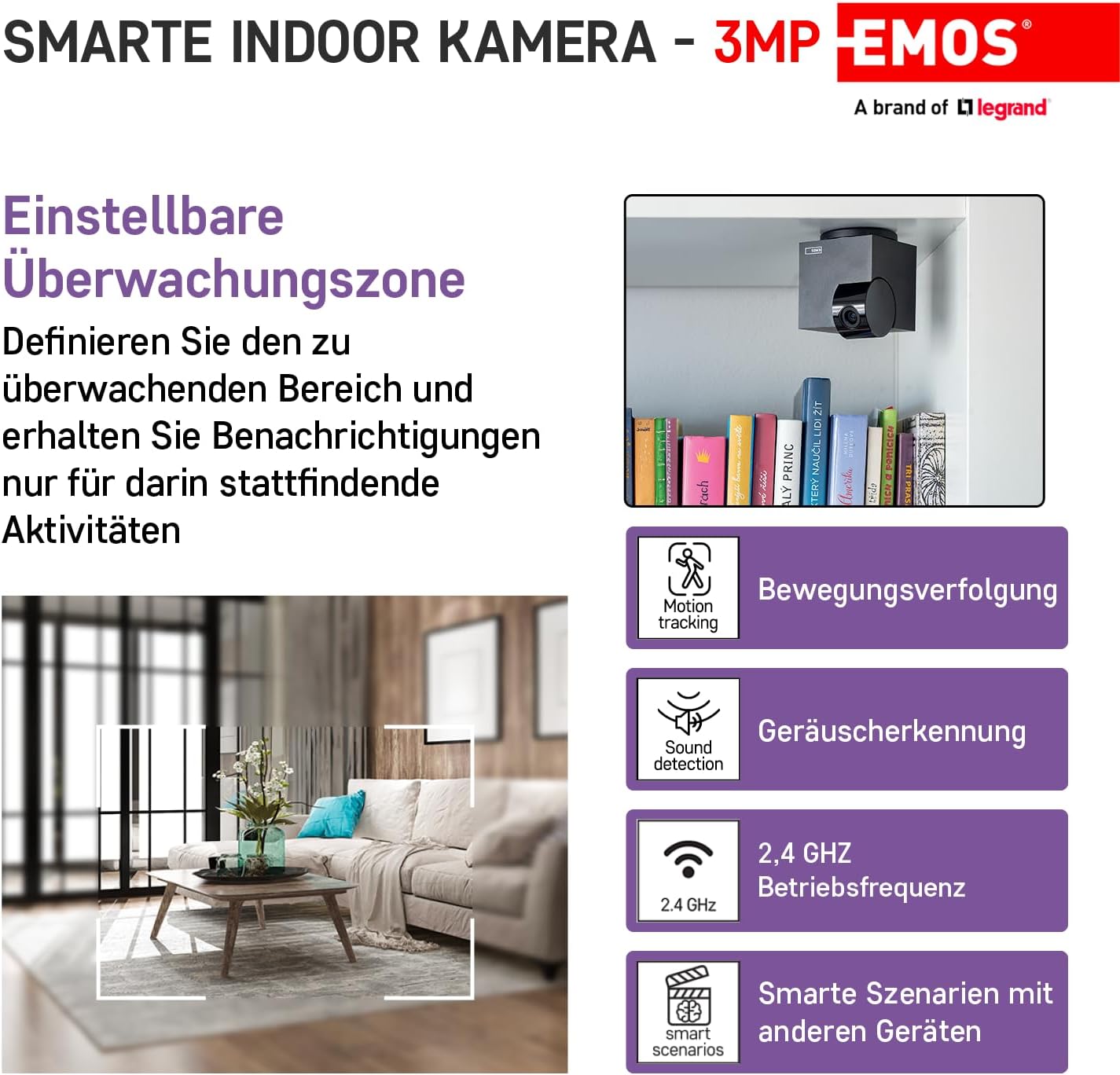 GoSmart Rotierende Überwachungskamera IP-110 CUBE mit WiFi, 3 Megapixel