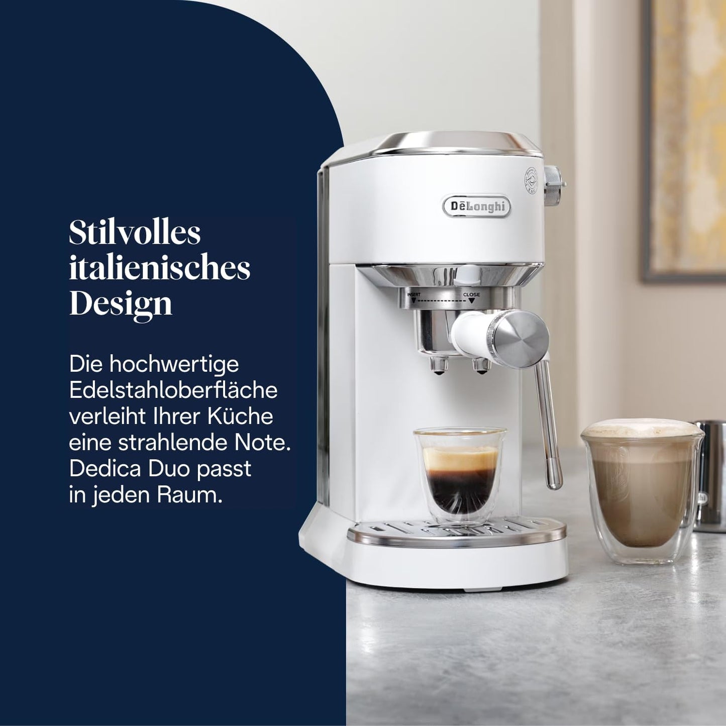 Dedica Duo Siebträgermaschine mit Milchaufschäumer