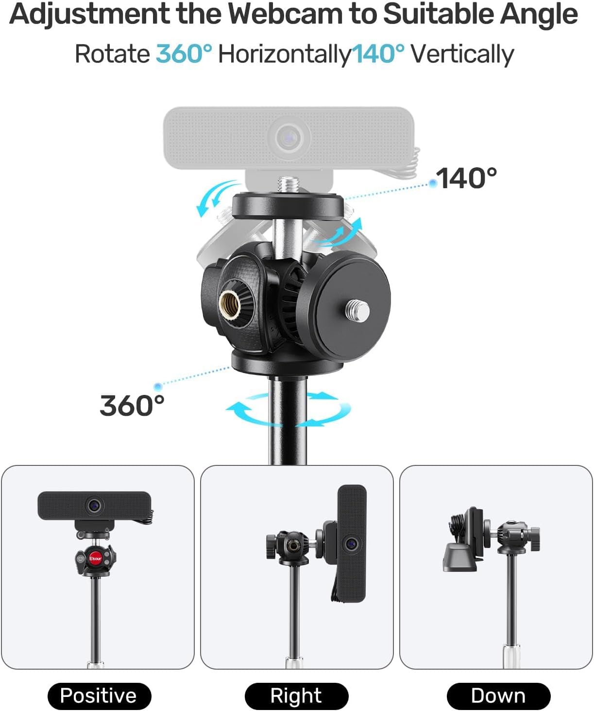 Webcam-Ständer mit 360° Kugelkopf