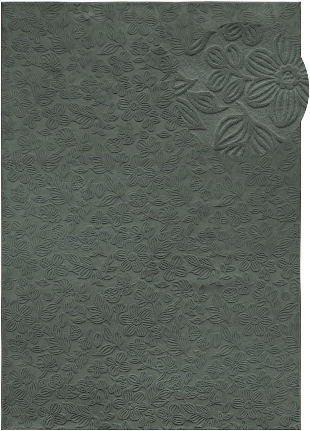 Waschbarer Badvorleger, 80x150 cm, Grün Floral 80 x 150 cm (Rechteckig)