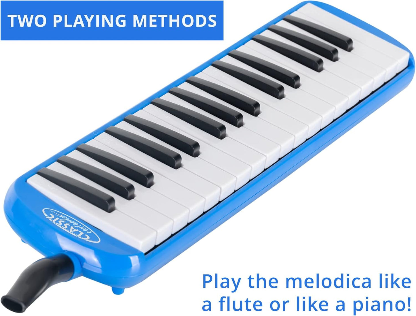 Melodica mit 32 Tasten und Zubehör, Blau