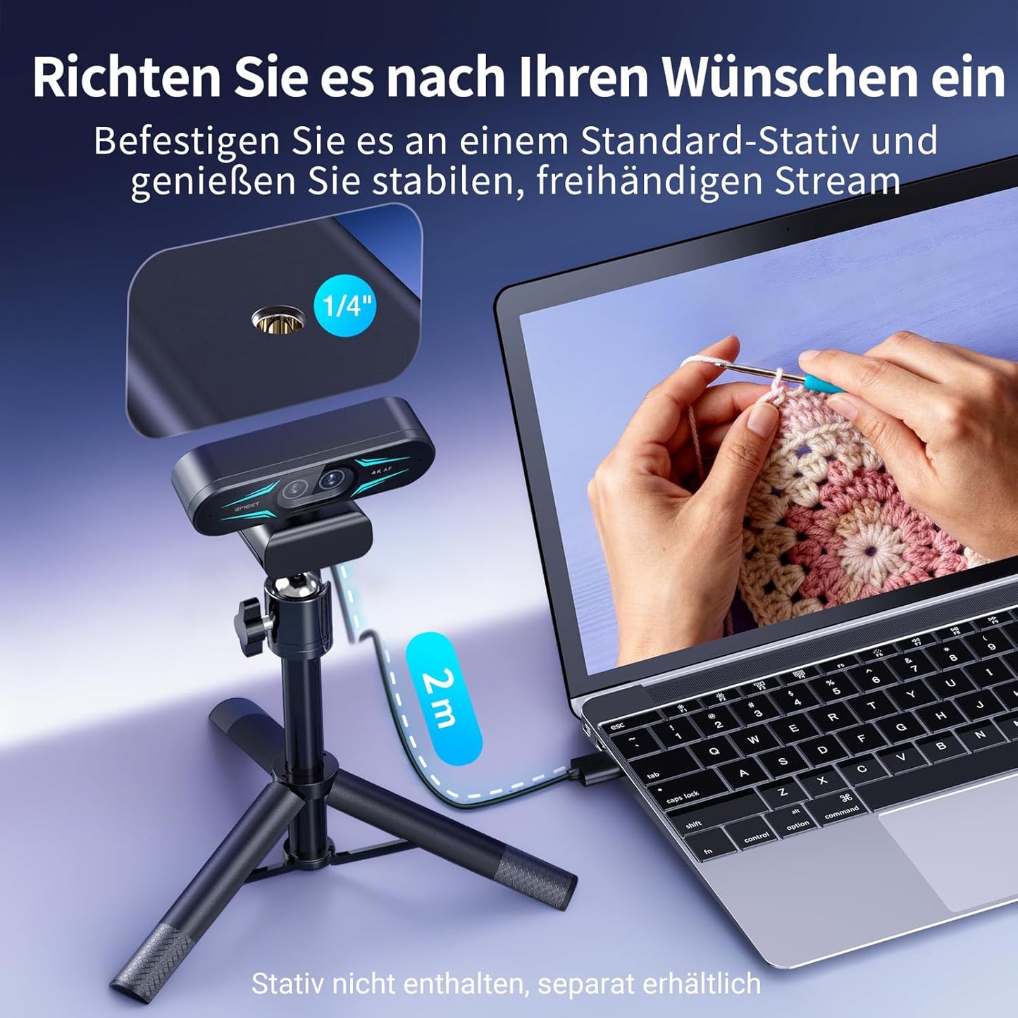 C60E Dual-Kamera-4K-Webcam für Streaming mit Hybrid-Zoom, C60E Dual