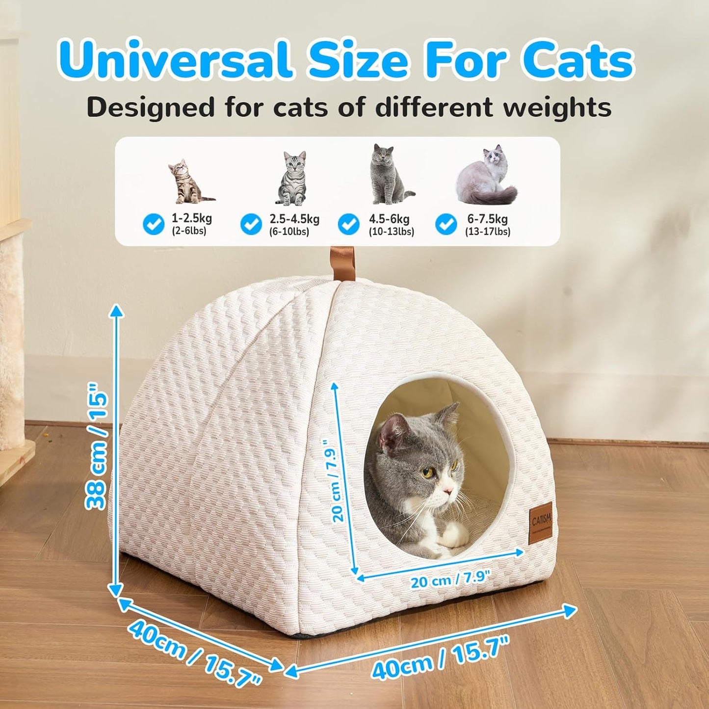 2-in-1 kühlendes Katzenkühlhaus und -bett, Braun