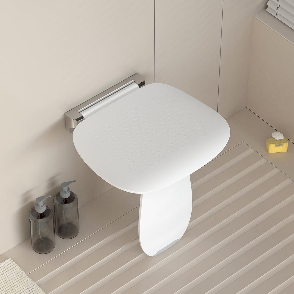 Klappbarer Duschsitz, Weiss Large