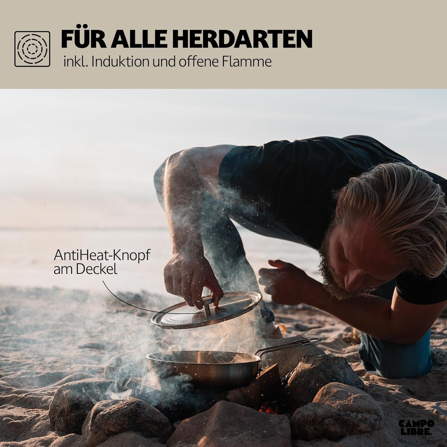 Camping Kochgeschirr-Set aus Edelstahl (8-teilig), 8-teilig