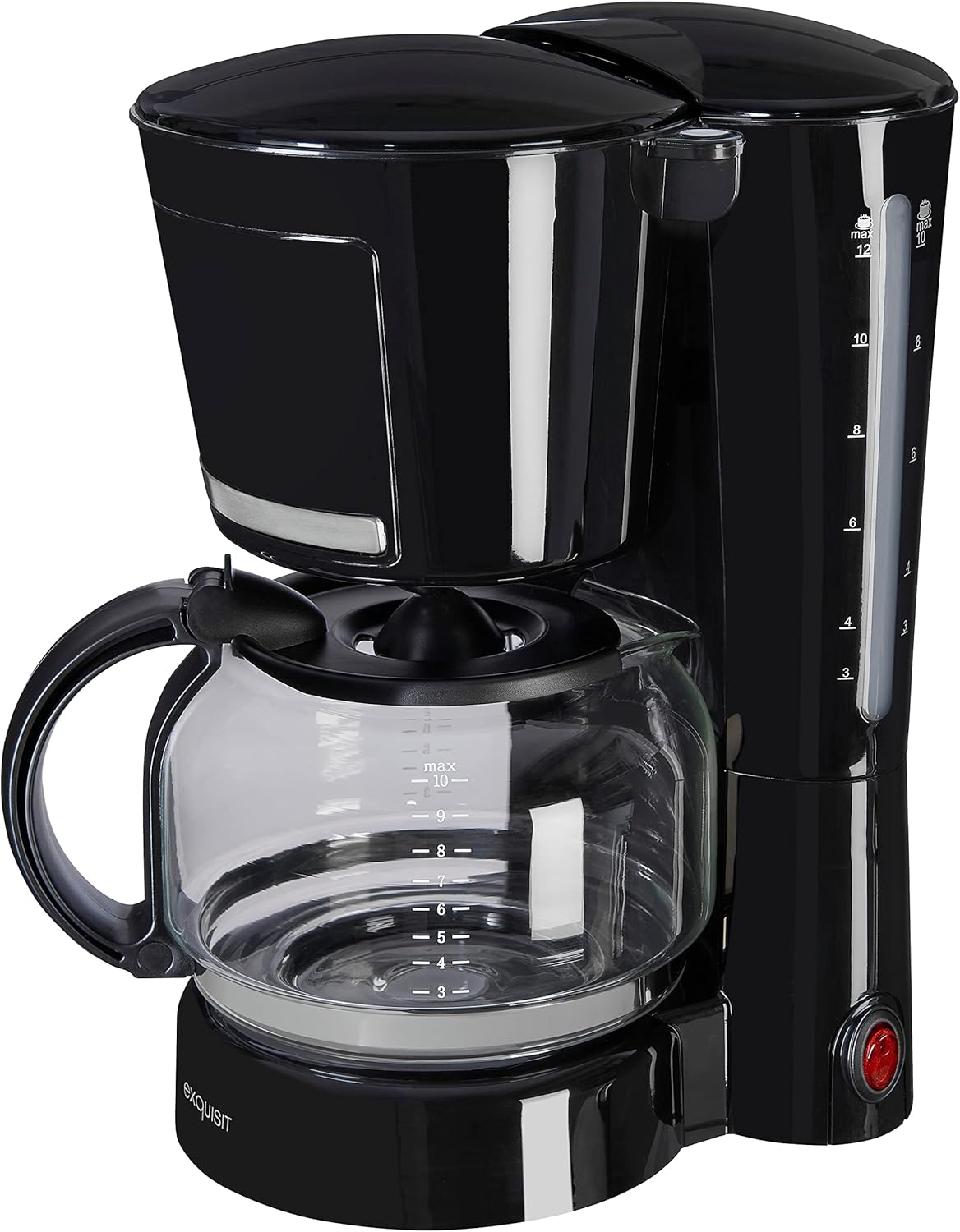 Filterkaffeemaschine für 12 Tassen, Schwarz-inoxlook Bis zu 12 Tassen 870 Watt 1 Thermoskanne