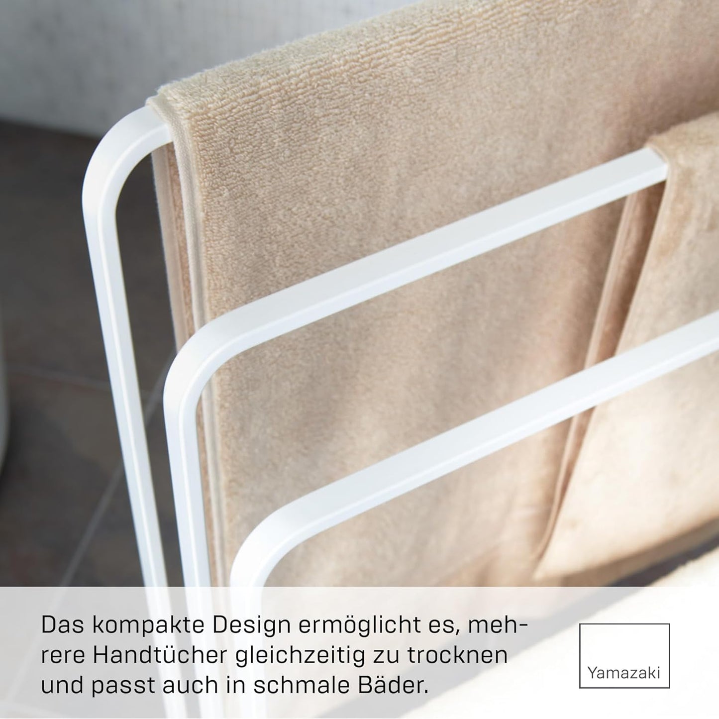 Handtuchständer mit 3 Stangen TOWER, Weiß
