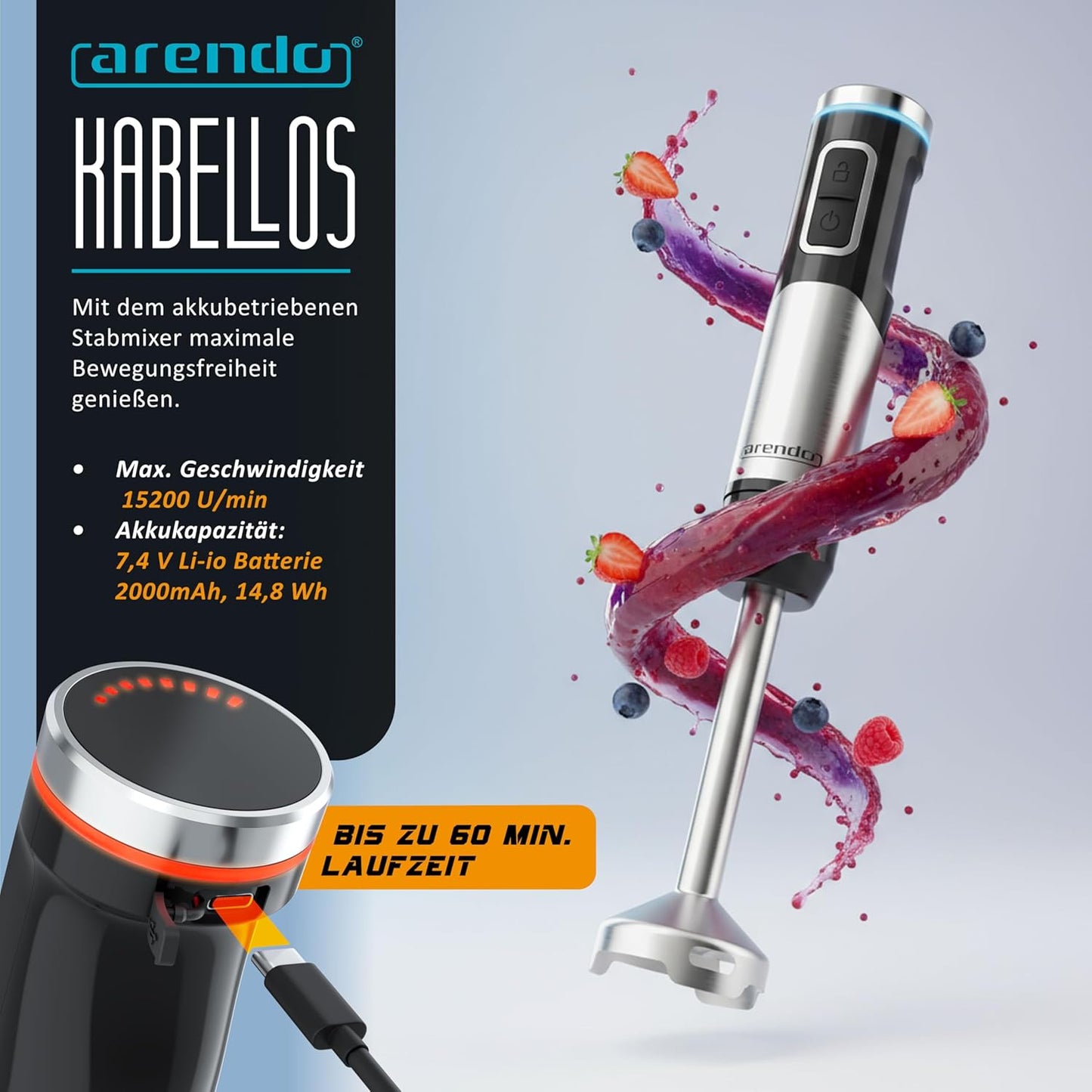 Kabelloser Stabmixer, G: Kabellos
