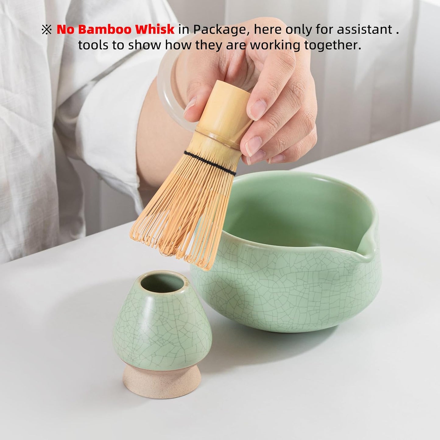 2-teiliges Matcha Schalen-Set mit Ausgiesser, Green