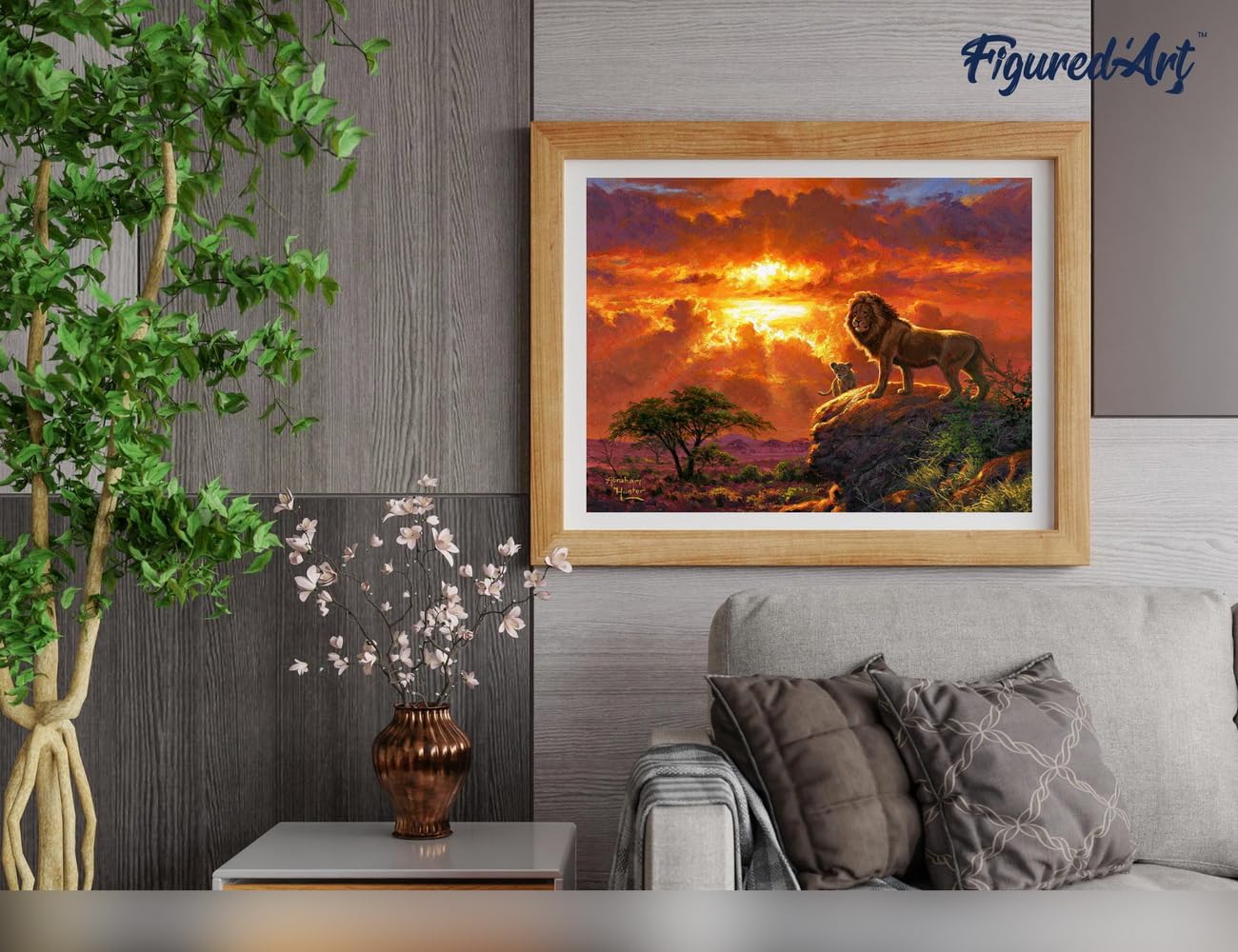 Malen nach Zahlen Set Löwe & Sonnenuntergang 40x50cm, Löwe und Sonnenuntergang 40x50cm Mit Keilrahmen (nicht gespannt)