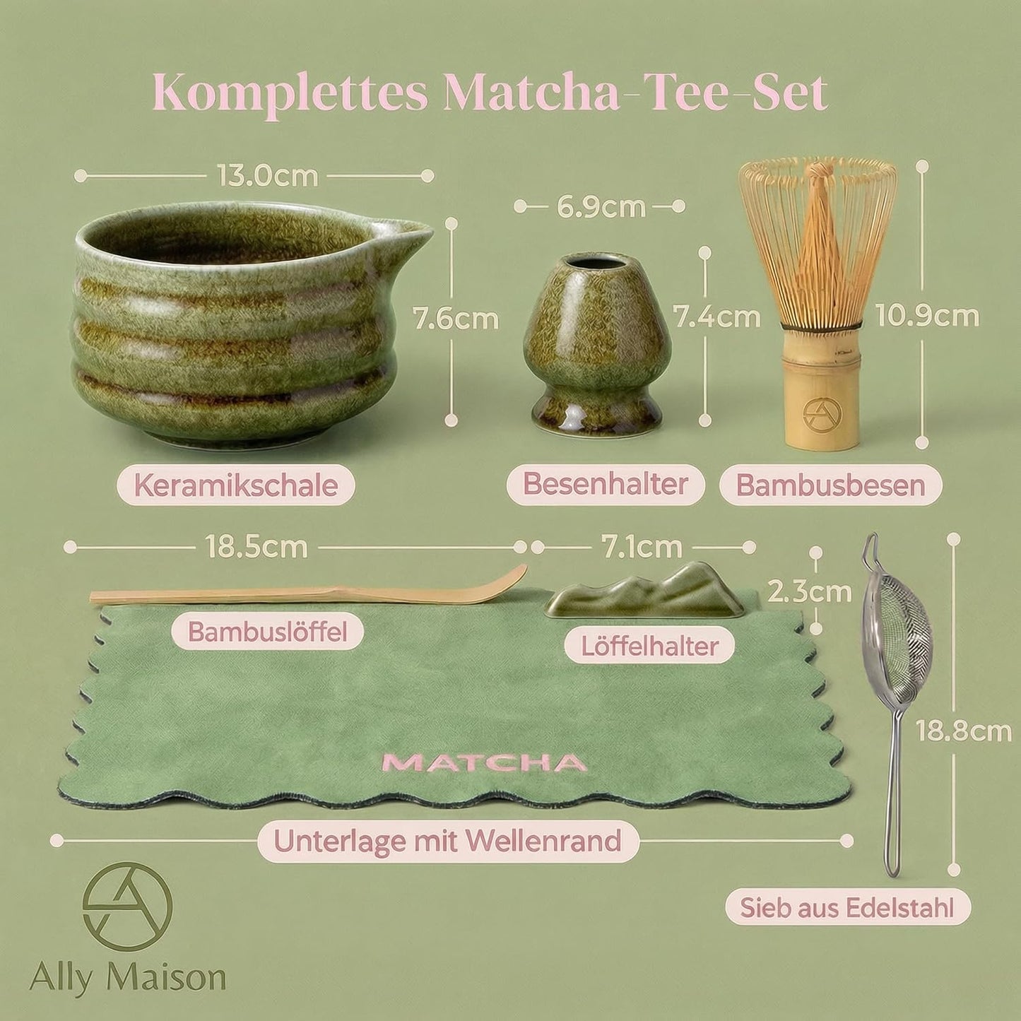 Matcha Ritual Set, Grün 7