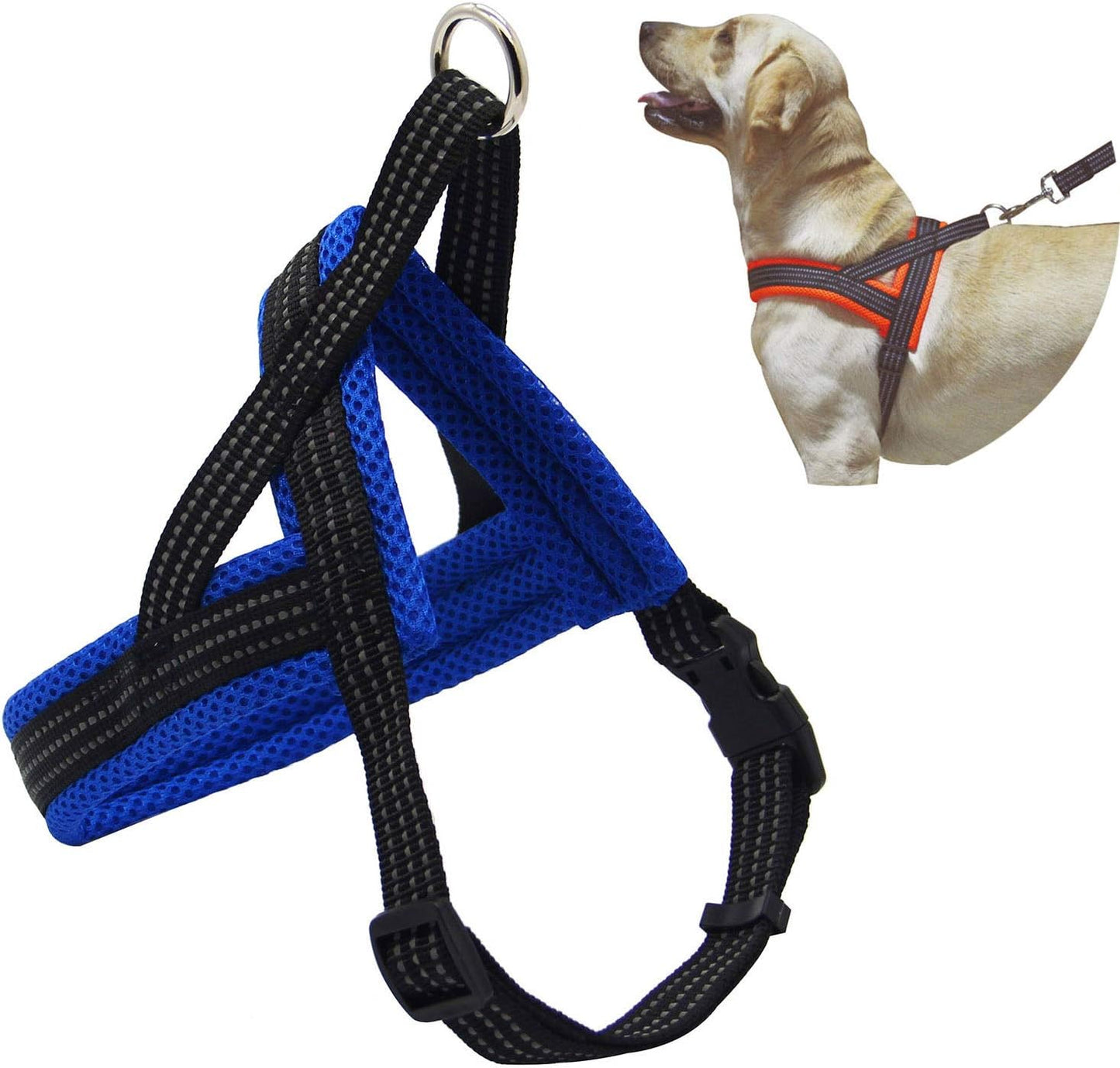 Verstellbares Hundegeschirr, XL blau