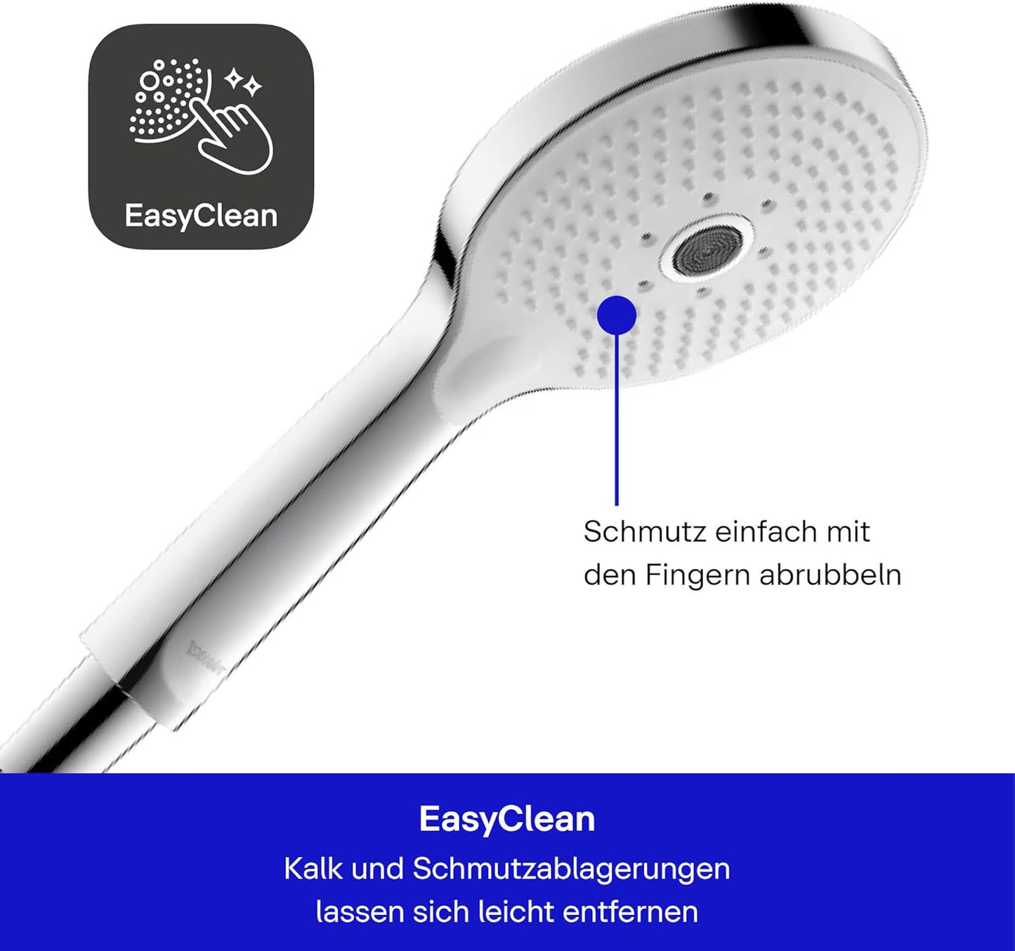 Handbrause 120, mit 3 Strahlarten (Click!) Chrom/Weiss