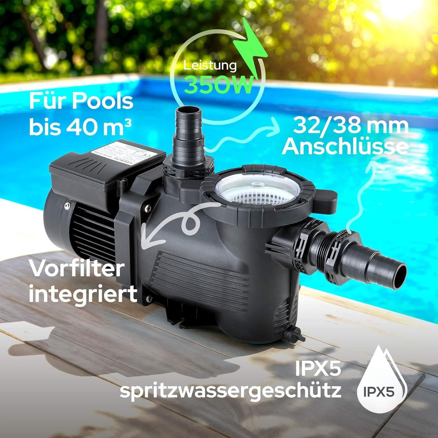 Schwimmbadpumpe für Sandfilteranlagen