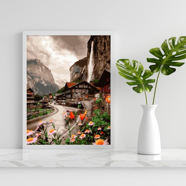 Malen nach Zahlen Set 40x50 cm, Regen In Den Bergen