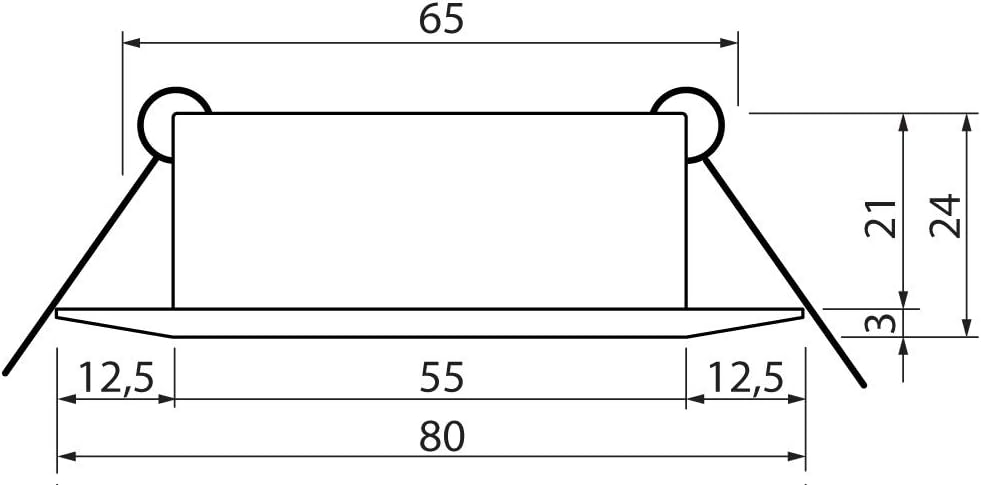12er Set Einbaustrahler-Rahmen, Silber 12