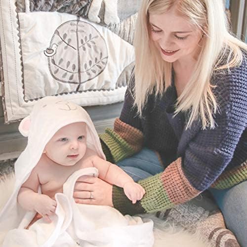 Baby-Kapuzenhandtuch-Set rosa Bär mit Kapuze und Waschlappen, Rosa Bär