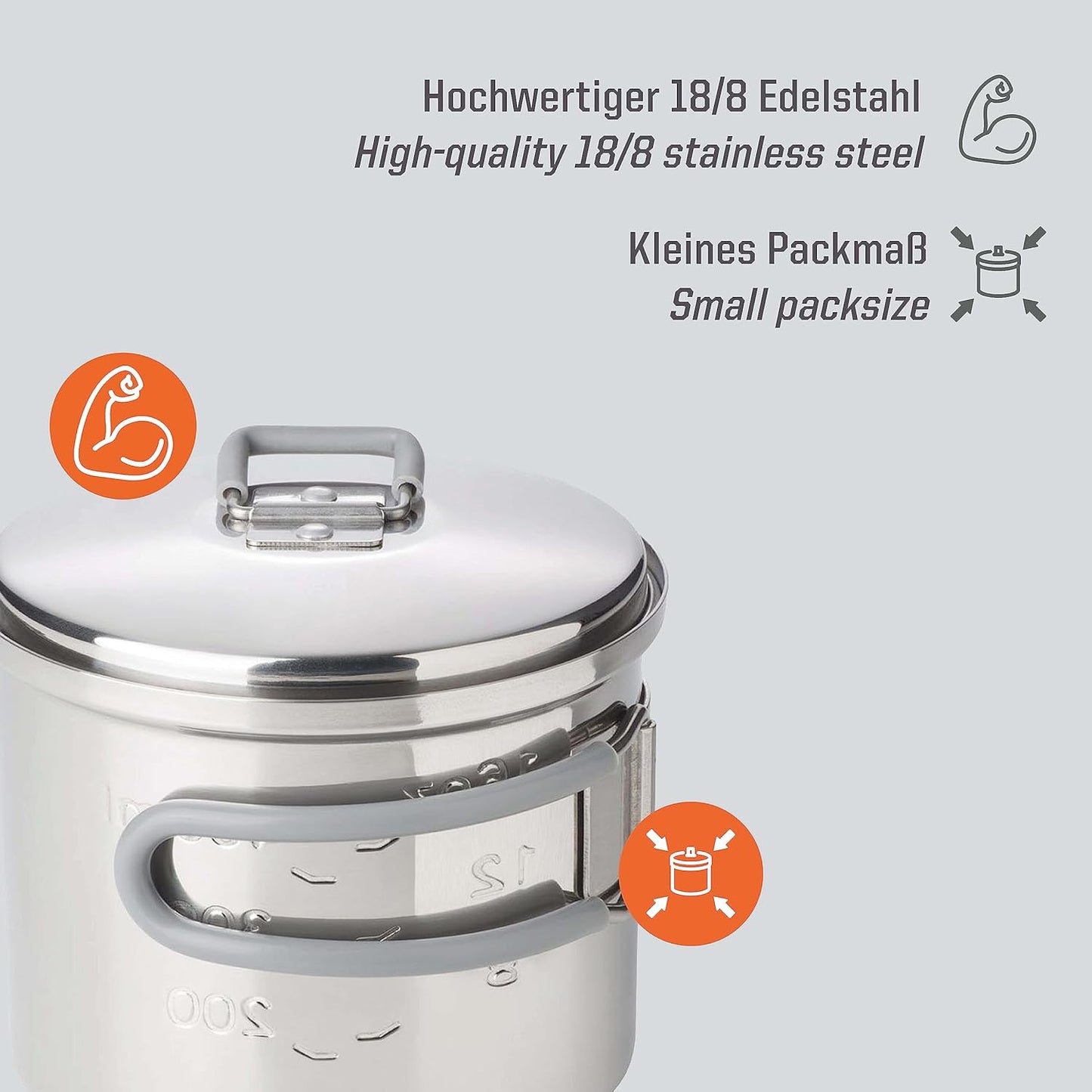 Outdoor-Kochtopf, Edelstahl 625ML