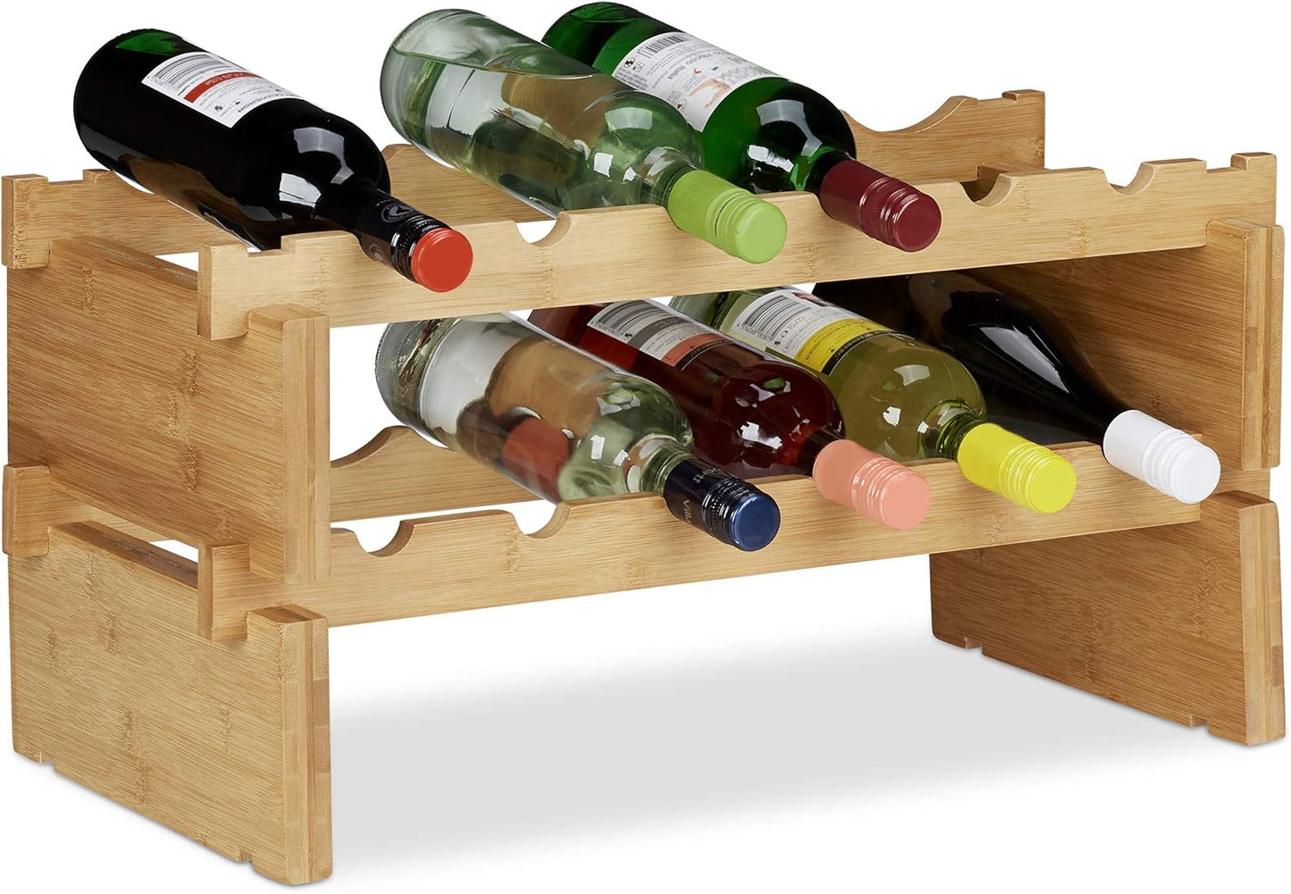 Stapelbares Weinregal, 2 Ablagen