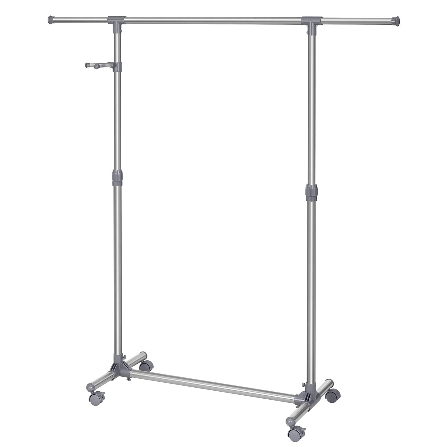 Höhenverstellbarer Garderobenständer auf Rollen, （87-150）x 44 x（97-165）cm Grau