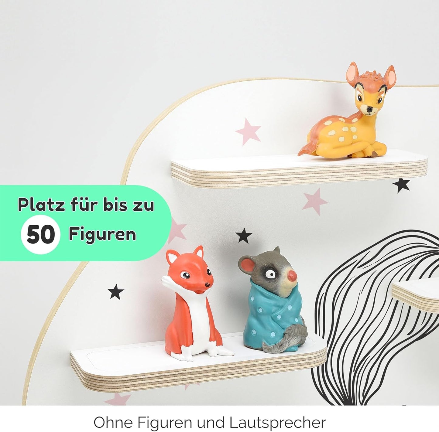 Kinder Regal für Toniebox, 58x53x15 cm (1er Pack) Blumenprinzessin