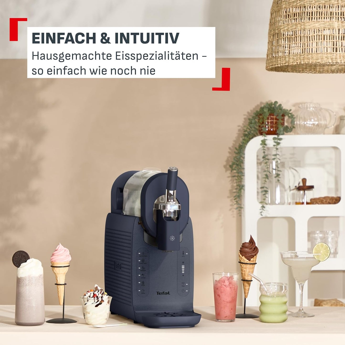 Slush- und Softeismaschine IG8024E0, Instant Softeis- & Slushmaschine inkl. 2 Eisbehälter