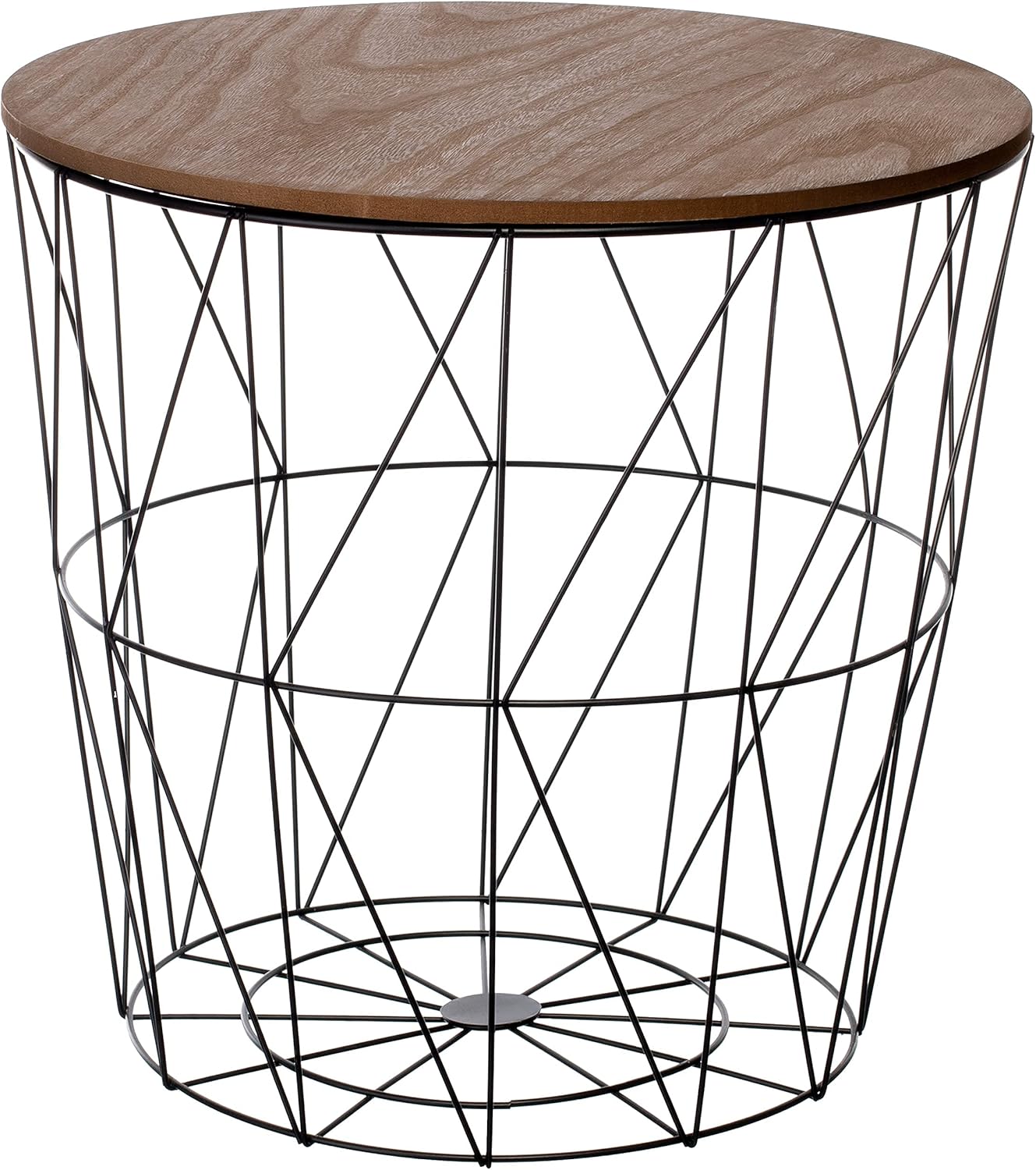 3er-Set Beistelltisch, 3er Set Schwarz/Holz Dunkel