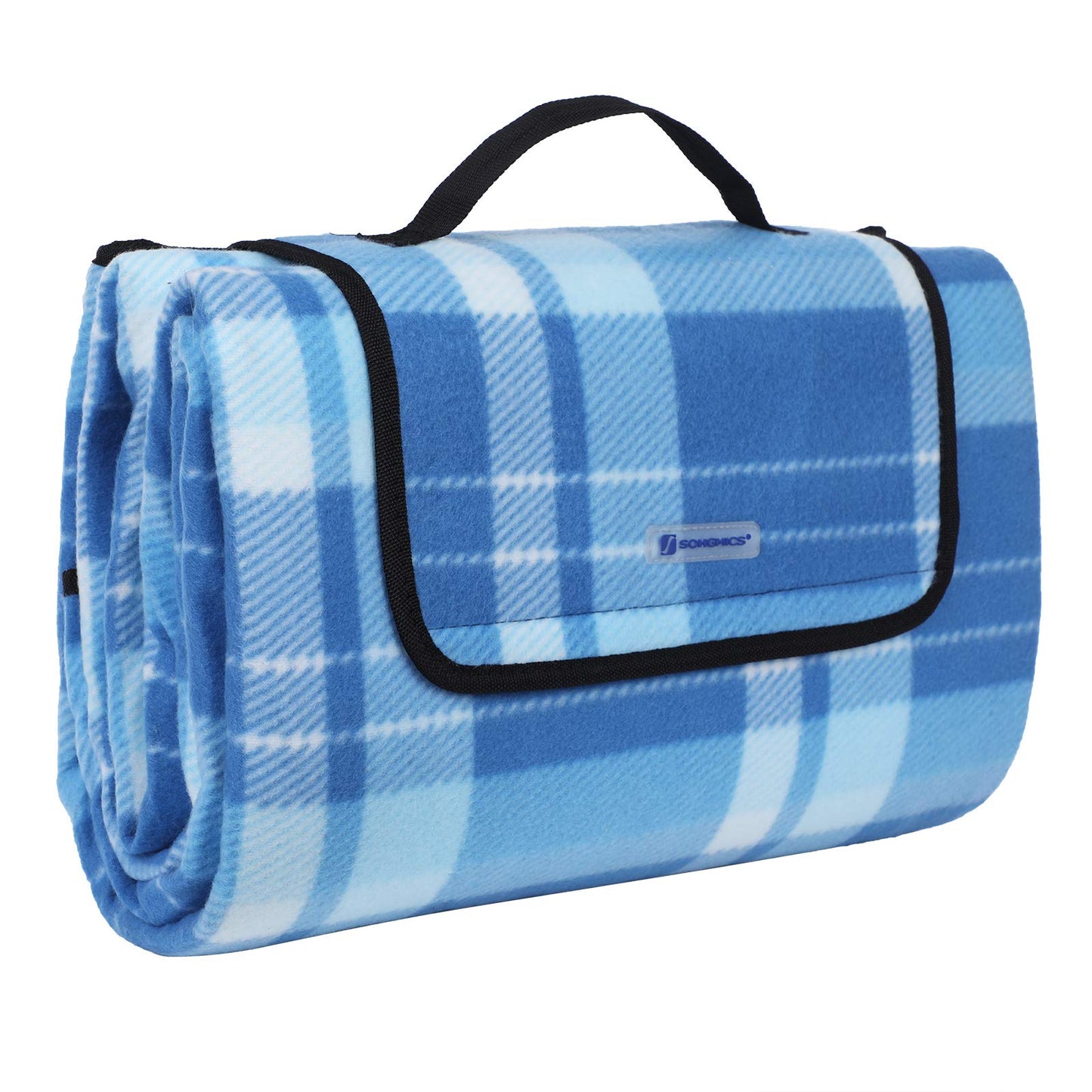 Picknickdecke, 200 x 200 cm, Quadrate Blau Gestreift 200 x 200 cm (Quadratisch) Single