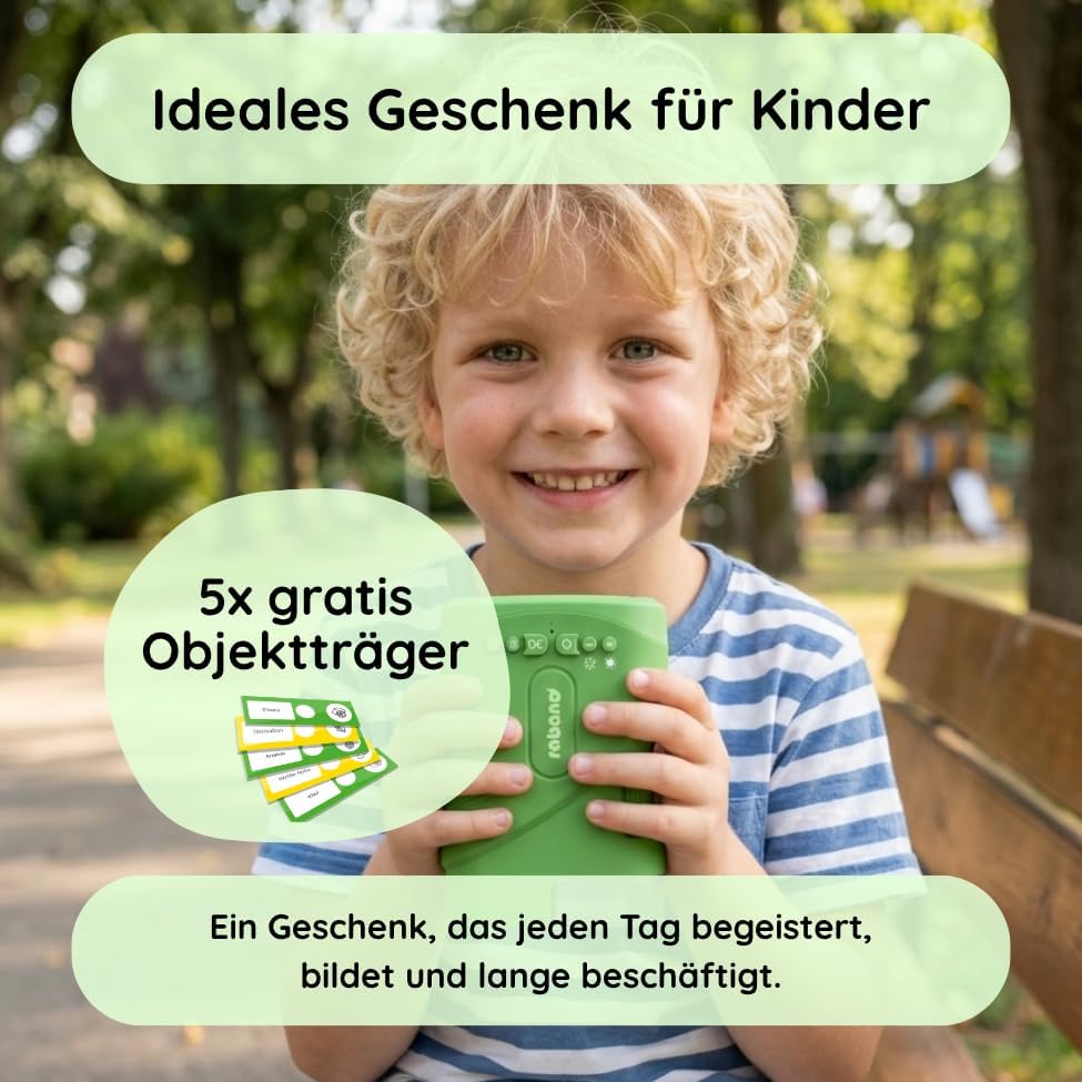 Tragbares Kinder-Digitalmikroskop mit HD-Bildschirm, grün