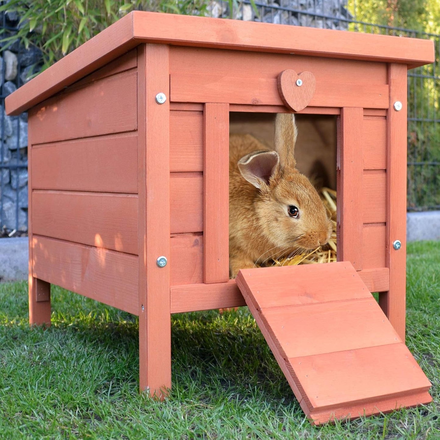 Kleintierhaus mit klappbarem Dach, Braun